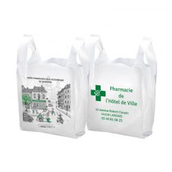 Sac pharmacie personnalisé en plastique bretelle - motif pharmacity | Proébo Promoplast