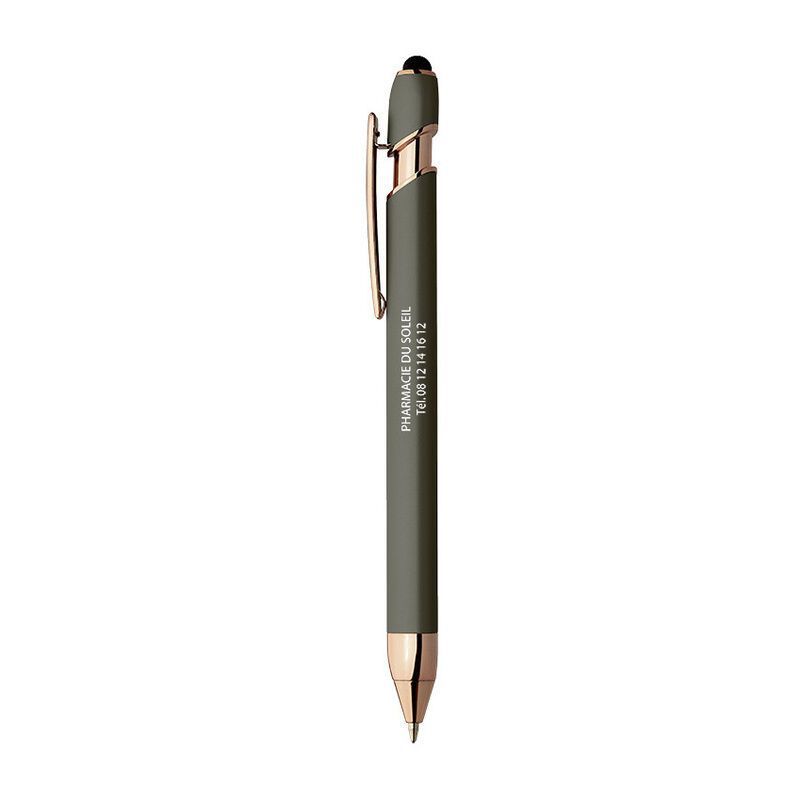 Stylo Luxe en métal gris & rose