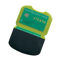Porte carte vitale PVC vert anis - Personnalisable