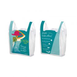 Sac plastique pharmacie bretelle 26x12x45 cm - motif solaire 2024