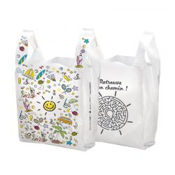 Sac plastique pharmacie bretelle 26x12x45 cm - motif solaire 2023