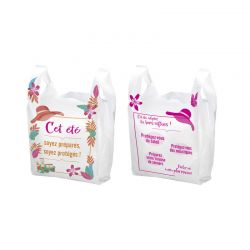 Sac plastique pharmacie bretelle 26x12x45 cm - motif solaire 2025