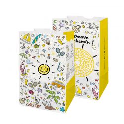 Sachet SOS papier pharmacie kraft blanc 18x12x29 cm - motif solaire 2023
