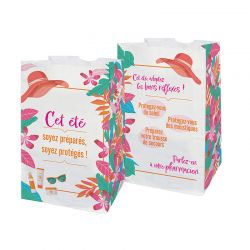 Sachet SOS papier pharmacie kraft blanc 18x12x29 cm - motif solaire 2025