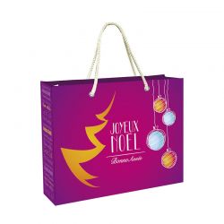 Sac cordelette - motif "Joyeux Noel - Bonne année" - 400+75+75x325