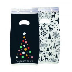 Sac liasse - motif Noël bleu - 180+50+50x320+30