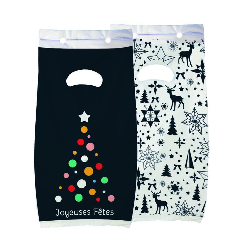 Sac liasse - motif Noël bleu - 180+50+50x320+30