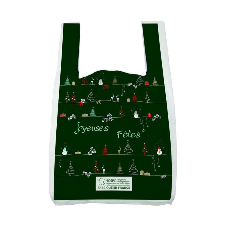 Sac bretelle - motif Noël Vert - 260+60+60x450