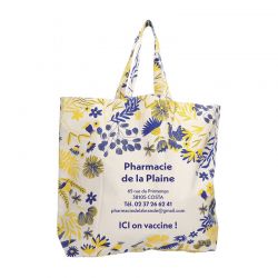Sac en coton - modèle Feuillage bleu Vogue