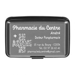 Porte multicartes métallic couleur Gun métal
