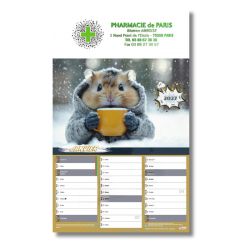 Calendrier 12 feuillets thermocolles - motif sourires garanti - 22x36 cm