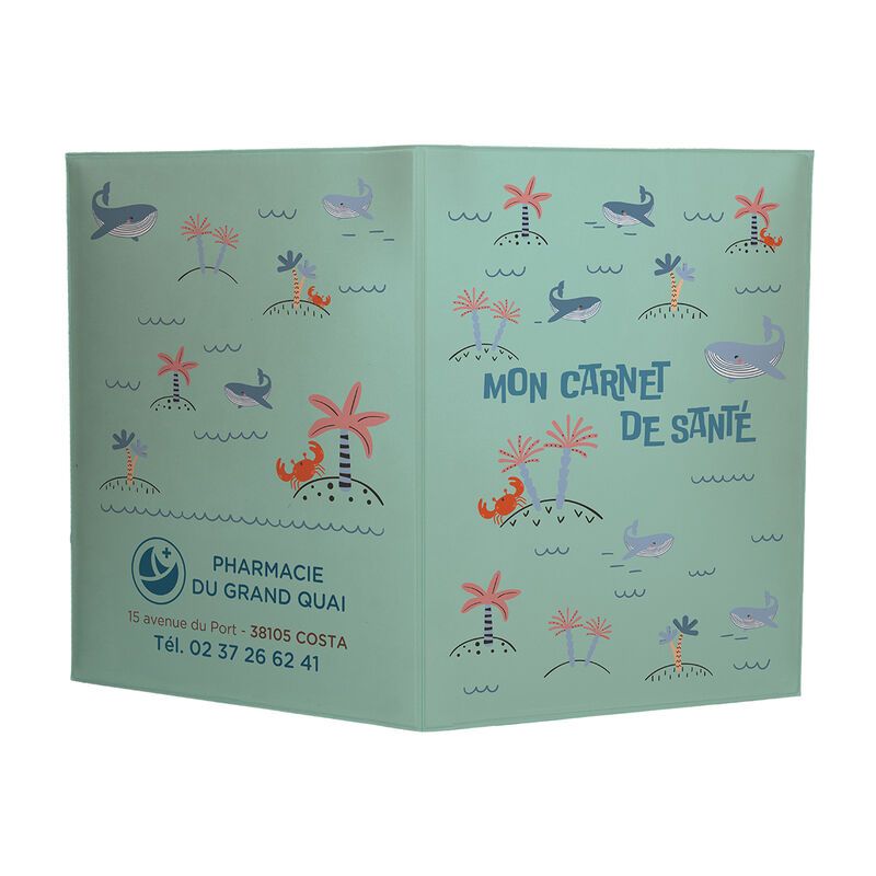 Protège carnet de sante - motif sous l'ocean
