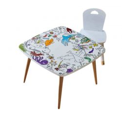 Table Coloritable + 1 chaise