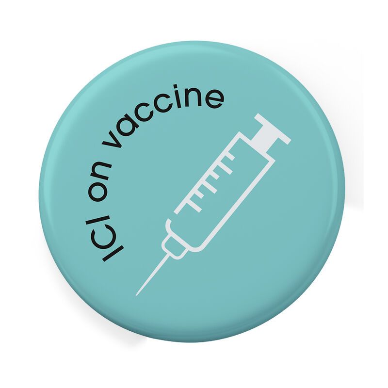 Badge epoxy rond vaccination pharmacie