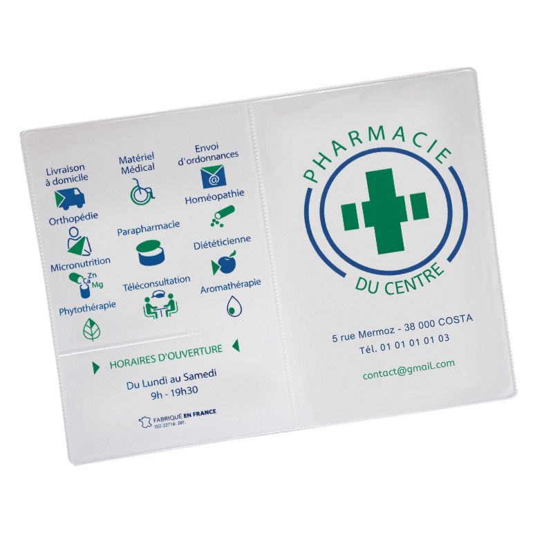 Porte ordonnance et carte vitale PVC personnalisable - Prestige