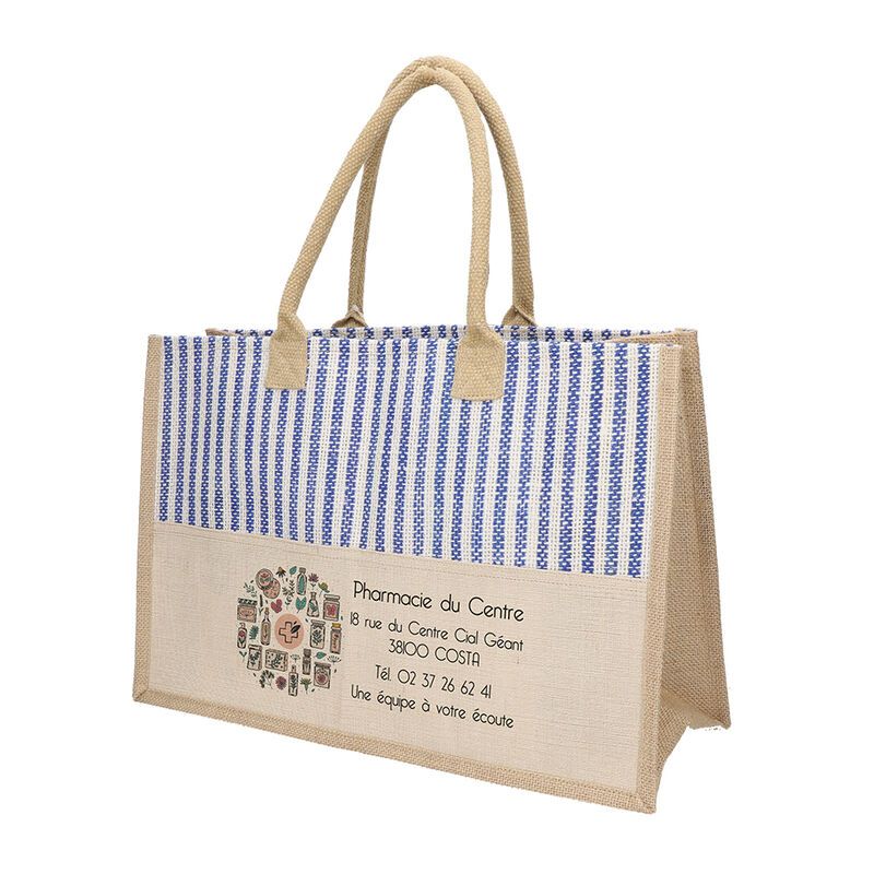 Sac en jute modèle Joddie bleu