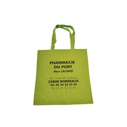 Sac coton vert anses longues