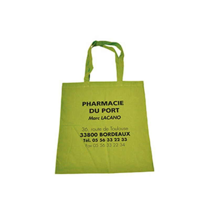 Sac coton vert anses longues