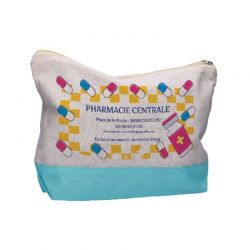 Trousse en coton modèle Pep's Bleu- grand format