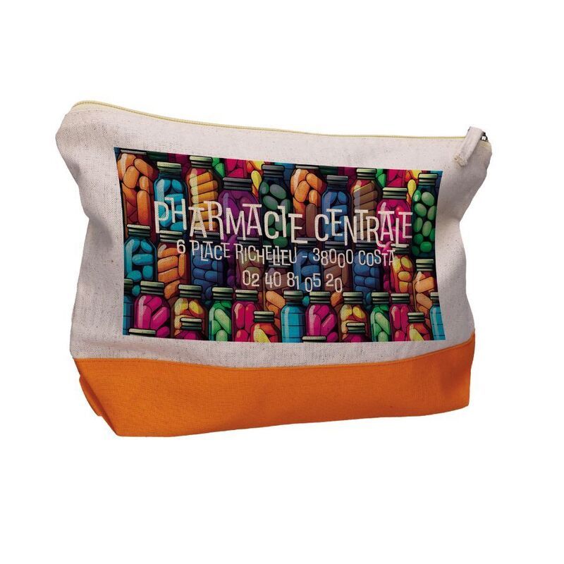 Trousse en coton modèle Pep's Orange - grand format