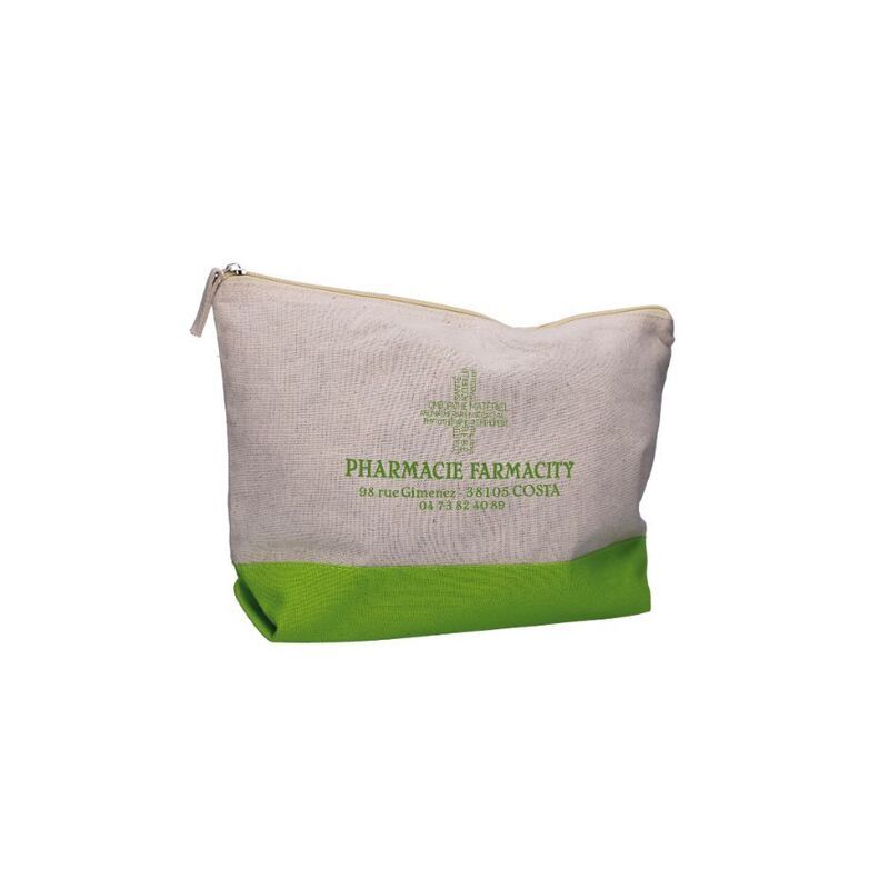 Trousse en coton modèle Pep's Vert - petit format