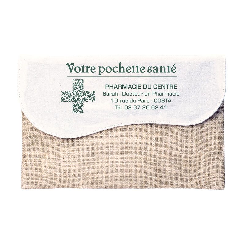 Pochette en jute & coton