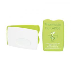 Porte-cartes modèle Milano - coloris blanc & vert anis