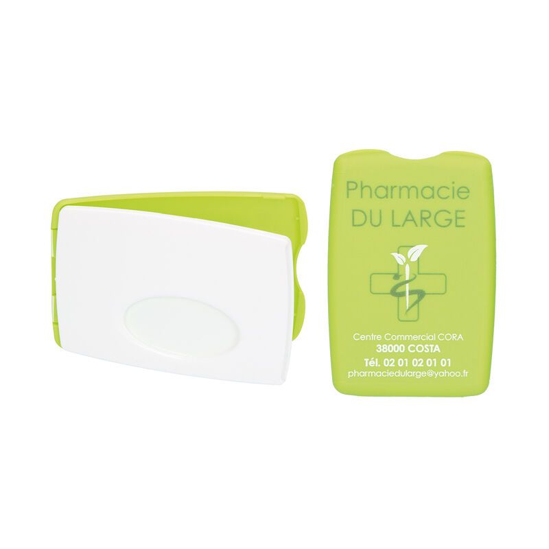 Porte-cartes modèle Milano - coloris blanc & vert anis
