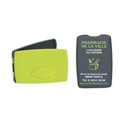 Porte-cartes modèle Milano - coloris vert anis & gris