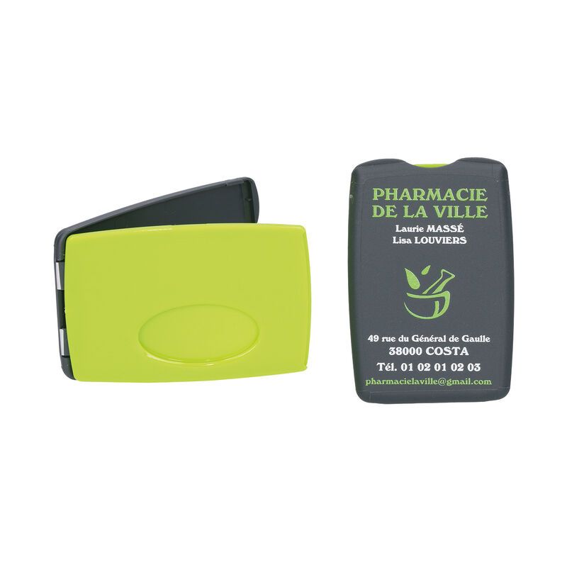 Porte-cartes modèle Milano - coloris vert anis & gris