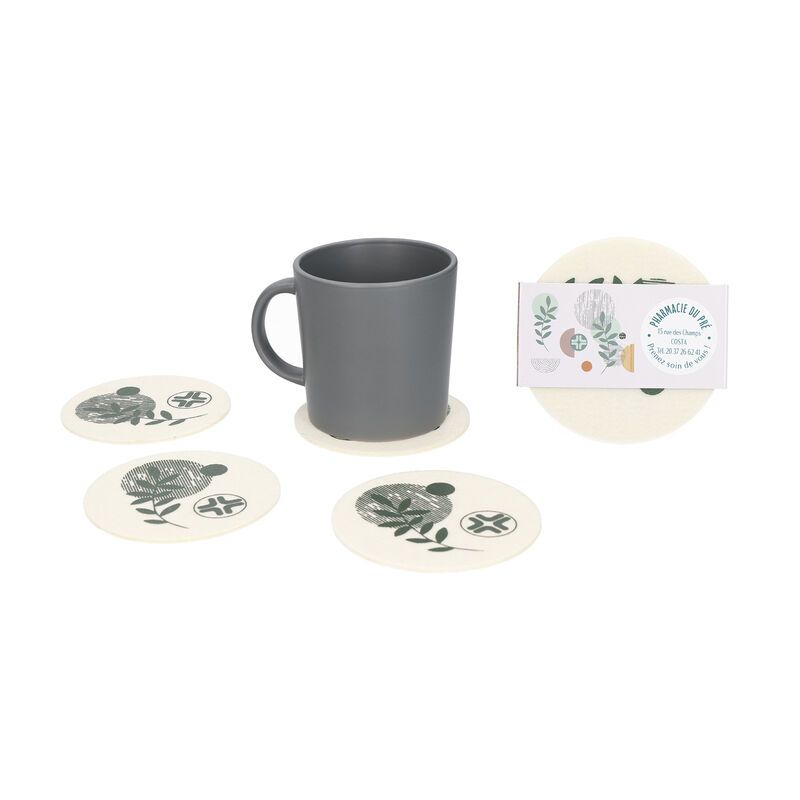 Lot de 4 dessous de verre en feutrine