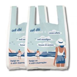 Sac plastique pharmacie bretelle 26x12x45 cm - motif solaire