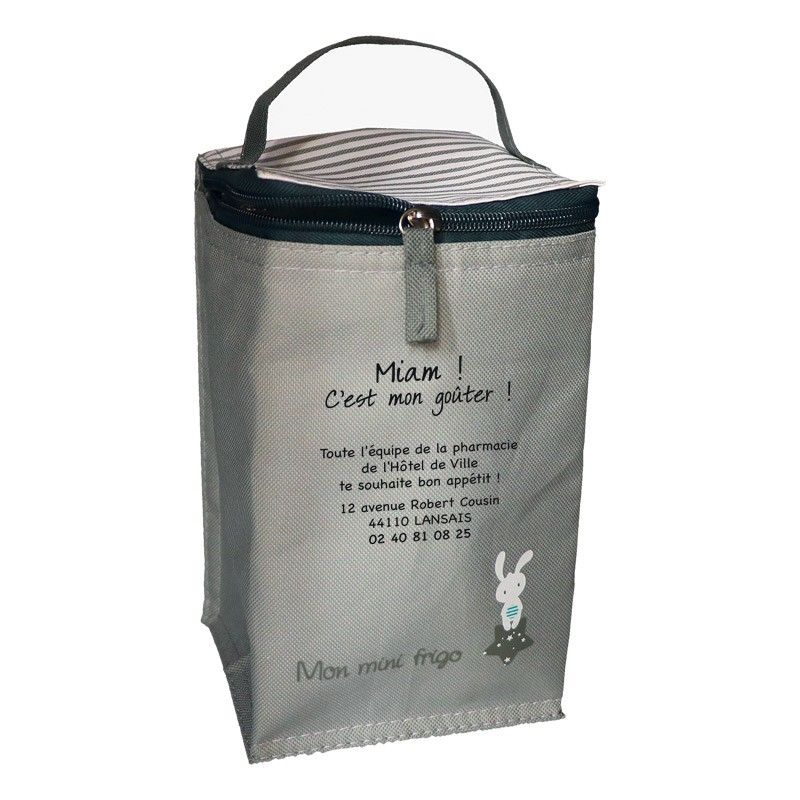 Sac isotherme l13+12xh21 cm - gris 429c - en polyester interieur alu Sac isotherme l13+12xh21 cm - gris 429c - en polyester interieur alu