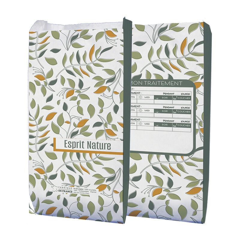 Sachet papier pharmacie 18x8x34 cm - motif Natura Harmonie