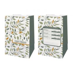 Sachet SOS pharmacie en kraft blanc 18x12x29 cm - motif Natura Harmonie
