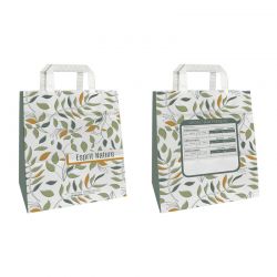 Sac papier pharmacie poignées plates 22x10x28 cm - motif Natura Harmonie