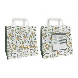 Sac papier pharmacie kraft blanc 26x18x25 cm - motif Natura Harmonie