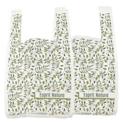 Sac plastique pharmacie bretelle recyclé 55x24x65 cm - motif Natura Harmonie