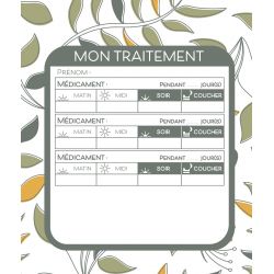 Sac papier pharmacie kraft blanc 26x18x25 cm - motif Natura Harmonie