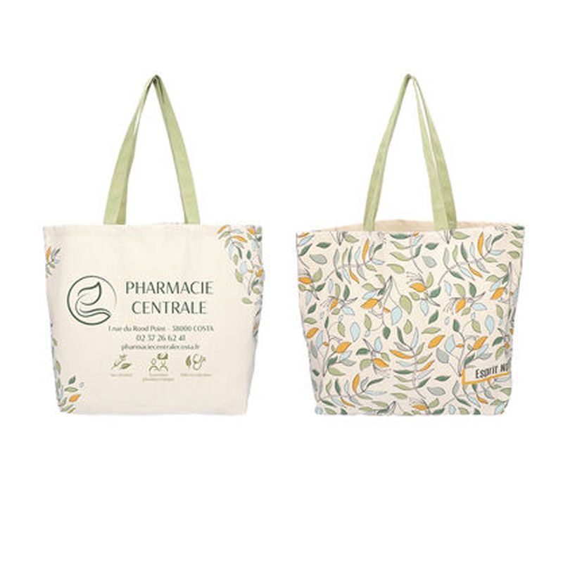 Sac en coton recyclé - modèle Vogue - motif Natura Harmonie