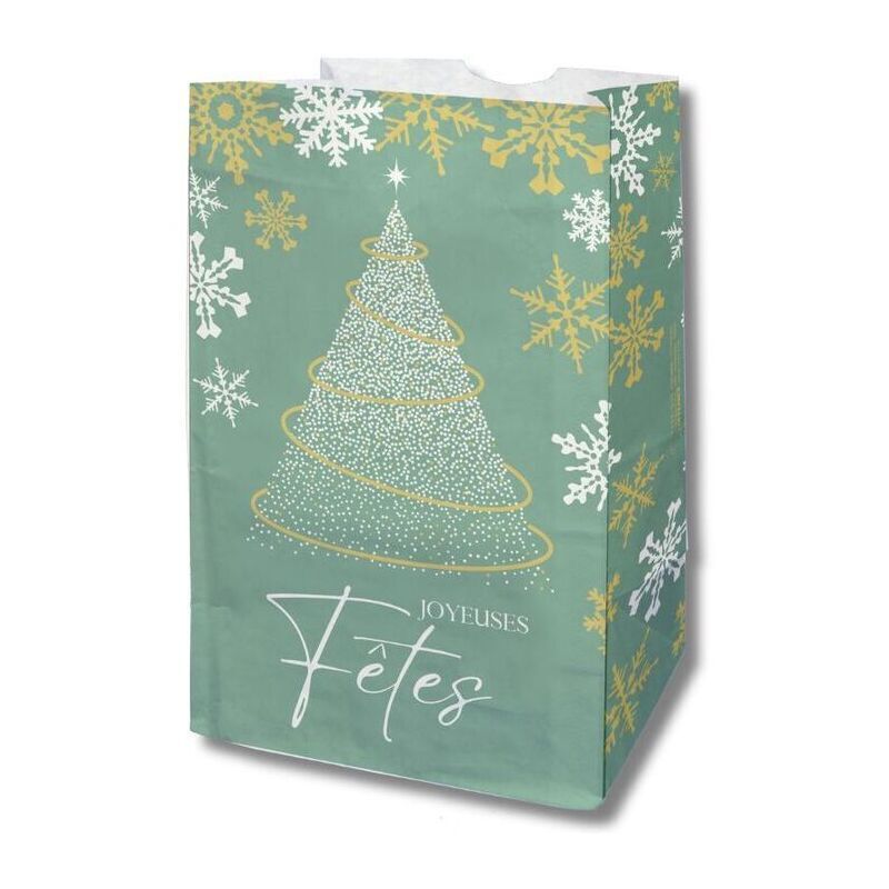 Sachet SOS - motif Noël - 18+12x29+12 cm