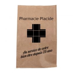 Sachet papier pharmacie kraft brun vergé - personnalisable - 18x12x29 cm