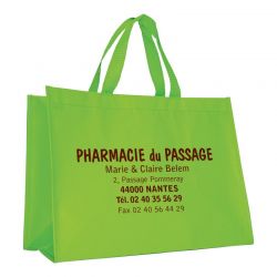 Sac non tisse 36+20x27+sf vert anis 375c lamine avec scratch fermeture et anses