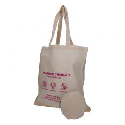 Sac coton 38x42 naturel pliable - couture interieure surpiquee