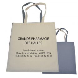 Sac coton bicolore 38x42 naturel et gris 430c