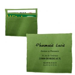 Porte carte coton green 90 x 105 mm