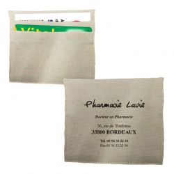Porte carte coton naturel 90 x 105 mm