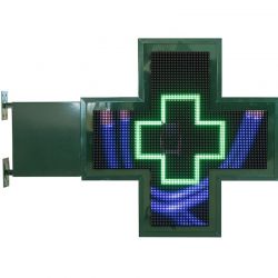 Croix lumineuse pharmacie animation 3D 88x88 cm