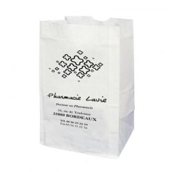Sachet papier sos blanc 18x12x29 cm - kraft blanc 50 gr / m²