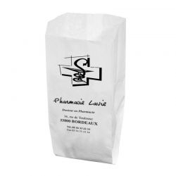 Sachet papier blanc 15x8x29 cm - kraft blanc 40 gr / m²